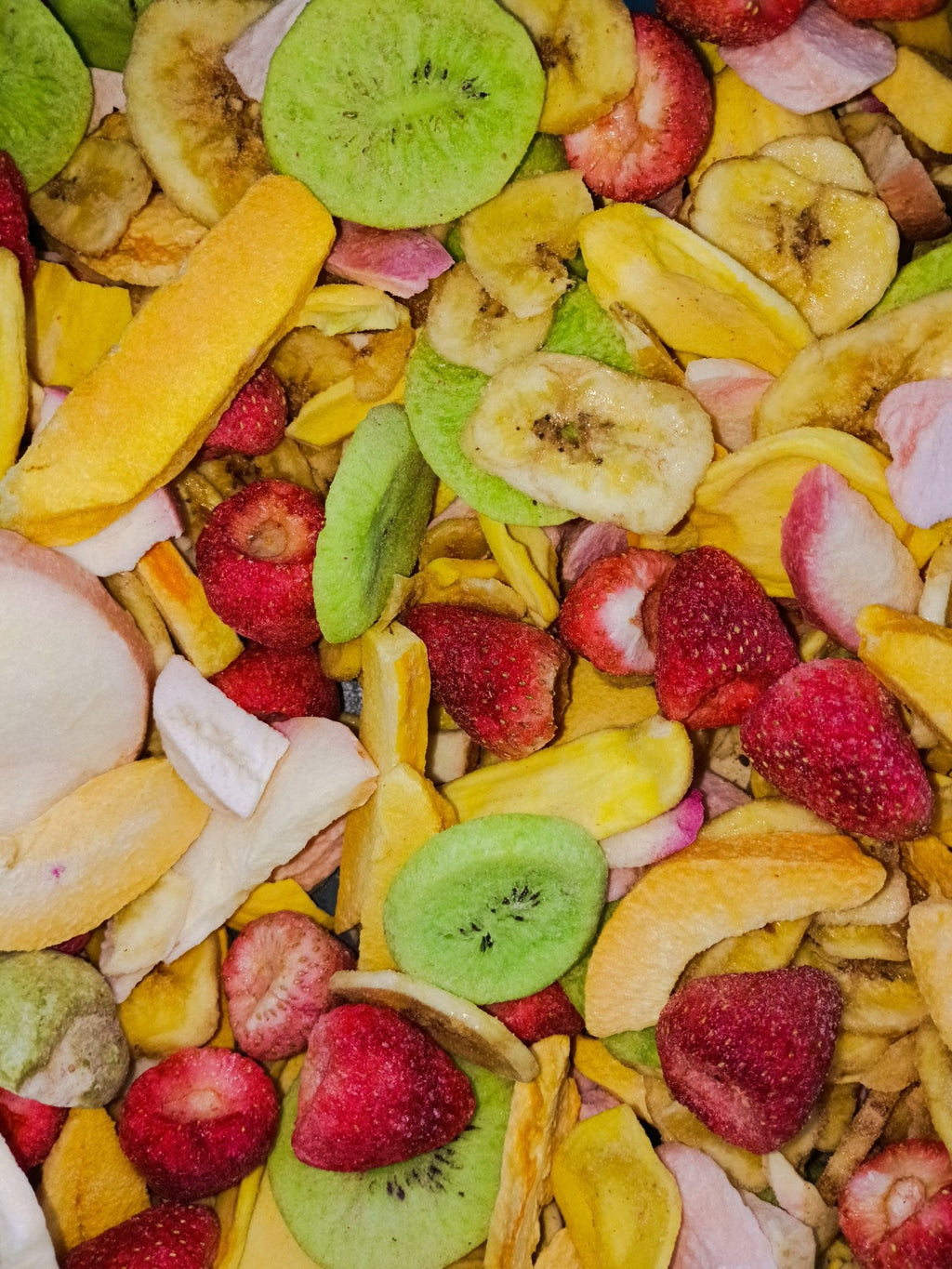 Frutta Chips Mix Liofilizzata - Banana, Fragole, Pesca, Mela, Kiwi | Senza Zuccheri Aggiunti - Frutta Disidratata - Amelie Frutta Secca