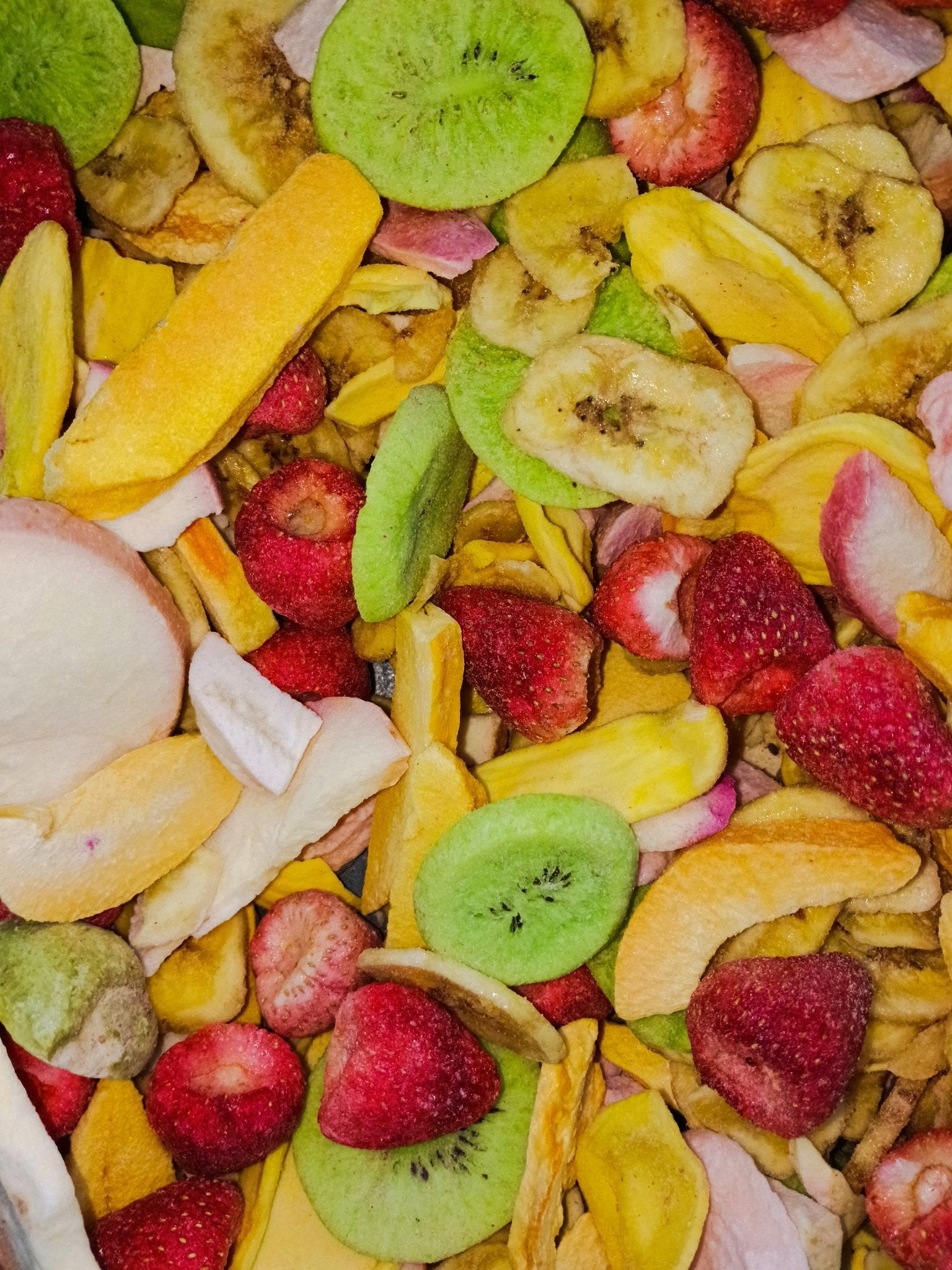 Frutta Chips Mix Liofilizzata - Banana, Fragole, Pesca, Mela, Kiwi | Senza Zuccheri Aggiunti - Frutta Disidratata - Amelie Frutta Secca